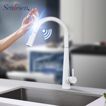 Senlesen Sensor Touch Kitchen Faucets Black Touch Inductive Sensitive Faucets Stainless Steel Mixer Tap Single Handle Dual Outl