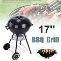 17'' Metal Charcoal BBQ Grill Pit Outdoor Camping Cooker Garden Barbecue Tools BBQ Accessories Cooking Tools with Trolley