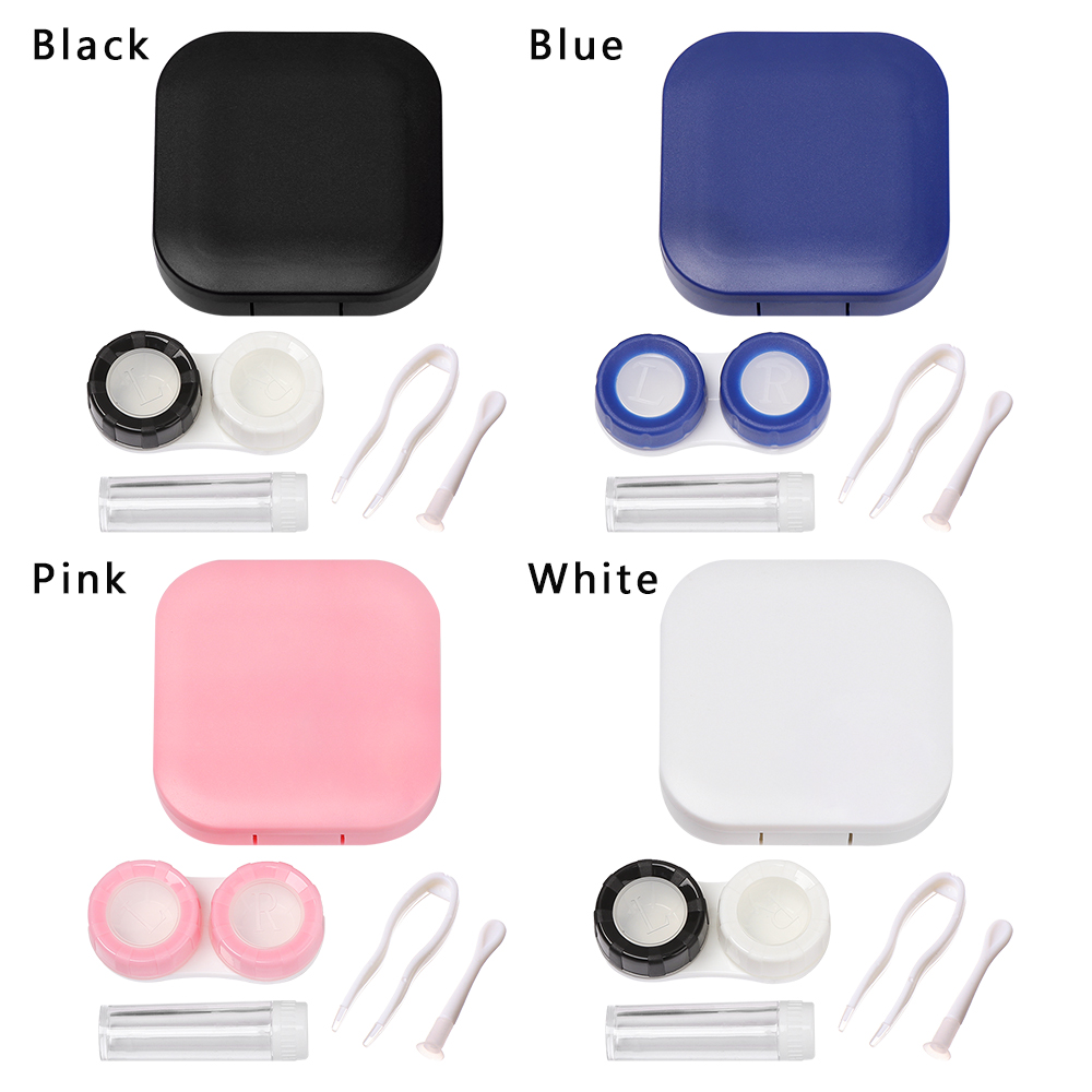 1Pcs Portable Plastic Contact Lens Case Women Men Travel Container Holder Lenses Box Solid Color 2020