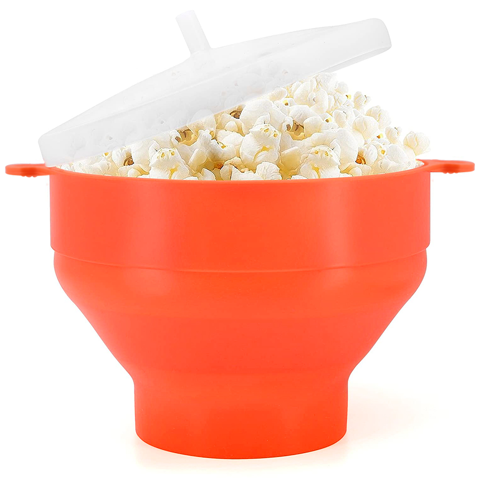 FINDKING high quality 290g DlY Collapsible Silicone Microwave Hot Air Popcorn Popper Bowl folding Silicone Popcorn maker