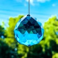 1PC 30mm Blue Crystal Ball Sphere Faceted Gazing Ball Prisms Suncatcher Glass Chandelier Crystal Accessories Pendant Home Decor