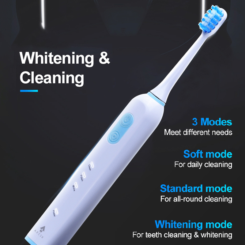 ARESH Electric Toothbrush Rechargeable Buy One Get One Free Sonic Toothbrush 3 Mode Adult IPX7 Waterproof With 6 Brush Head Gift