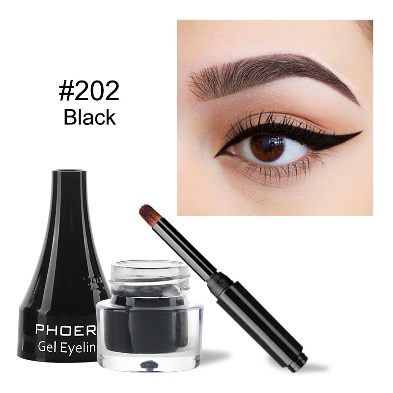 PHOERA 10Colors Matte Eyeliner Gel Waterproof Beauty Comestics Lasting White Eye Liner Cream Tool For Eyeshadow With Brush TSLM2