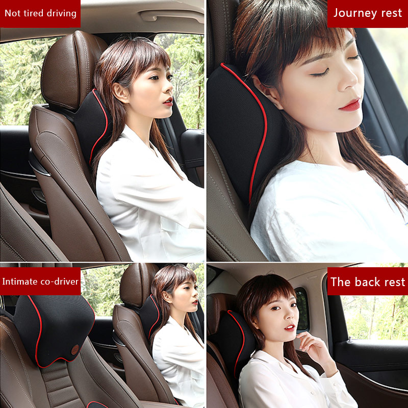 Car Neck Pillow Cushion Back Pillow Car Seat Pillow Lumbar Support For Office Chair Cushion Car Auto Universal 3d Memory Foam