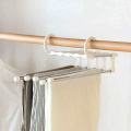 2019 New Multi-function Storage Rack Double Hooks 5 Way Rack Black Trousers Hook Save Space Cloth Hanger Clothes Drying Rack