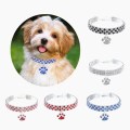 Cat Footprints Collar Man Made Diamond Inlay Dog Necklace Pet Collar Mixed Color Elastic pet Jewelry Collar