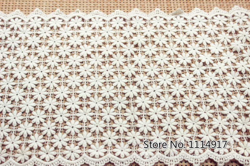 Exquisite Wide Cotton Water-soluble Emboridered Lace Trim ,Lace Accessories DIY Handmade Material Wedding Decoration 3Yds/lot