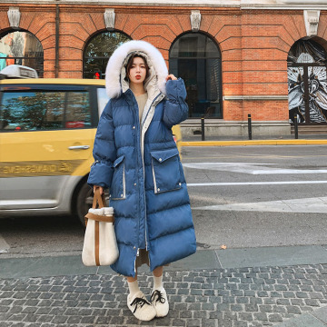 Winter Clothing Fashion Female Casual Long Loose Hooded Collar Coat Women Solid Jacket Warm Thick Outwear Ladies Parkas Y364