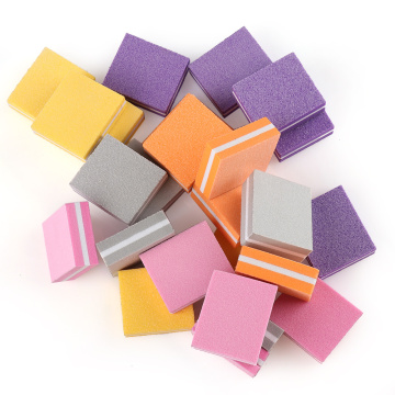 5Pcs Elastic Sponge Candy Color Double-Sided Mini Nail Polisher Fine Sanding Polishing Block Nail Files Manicure Trim Tools