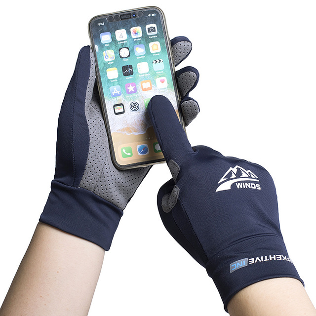 Elastic Summer Gloves Men Touch Screen Anti-slip Anti-UV Riding Fishing Breathable Gloves Sun-proof Ice Silk Cool Thin Gloves