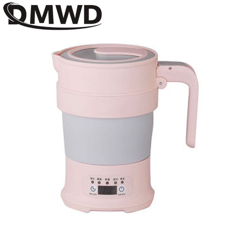 DMWD Portable Foldable Electric Kettle Double Voltage Silicone Kettle Mini 0.7L Hot Water Heating Boiler Tea Pot Heater 220V