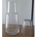 Mouth Blown Clear Bedside Carafe Drinking Glass Cup