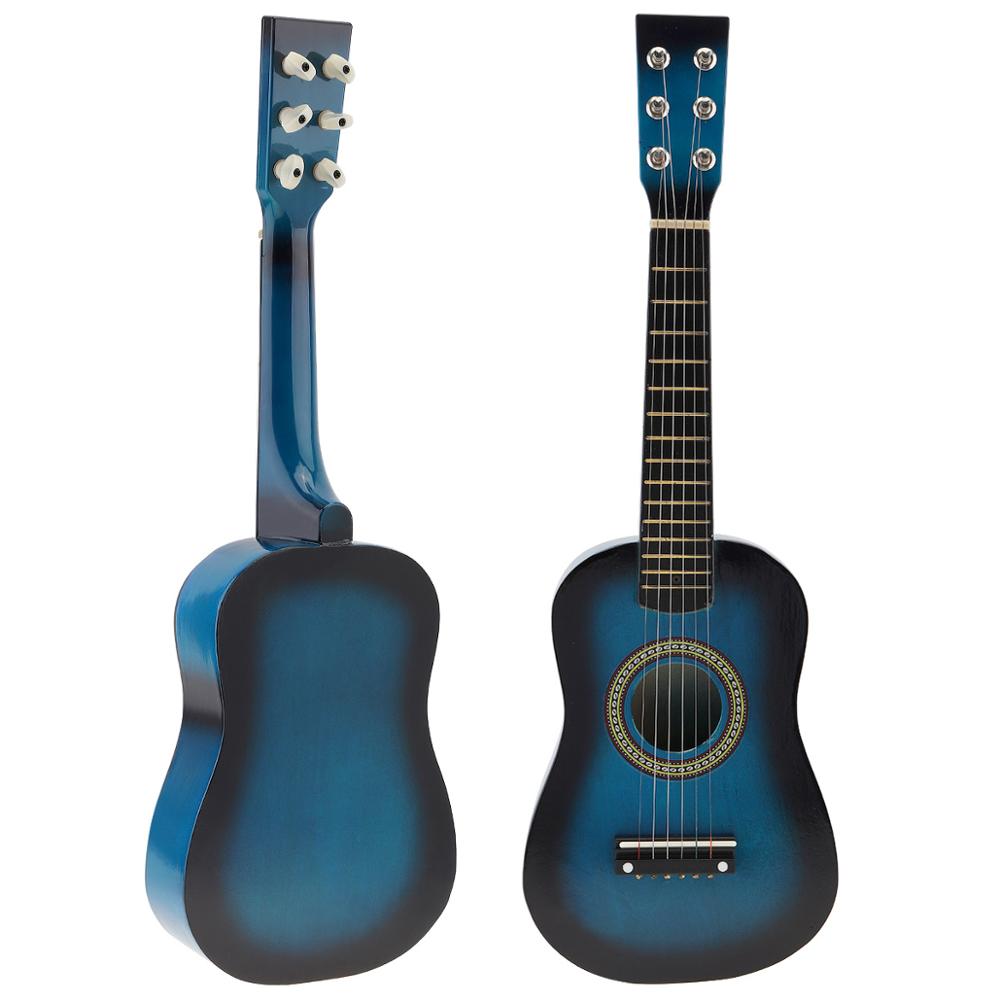 23 Inch Black Basswood Acoustic Guitar With Guitar Pick Wire Strings for Children and Beginner