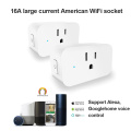 16A WiFi Smart Plug Socket With Power Energy Monitor US Standard Multi Plug Tuya APP Control Works With Alexa Google Assistant