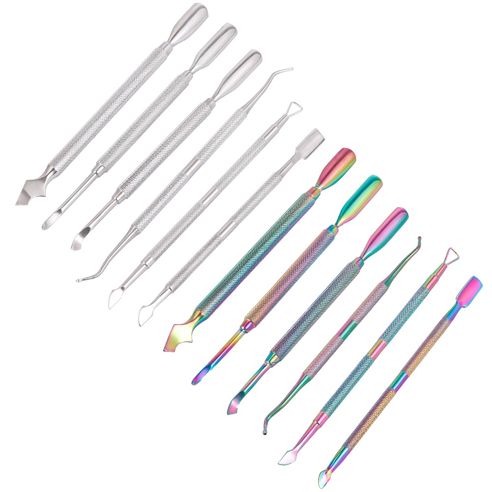 ForeverLily Nail Cuticle Nipper Stainless Steel Cuticle Pusher Tweezer Dead Skin Push Remover Nail File Manicure Art Tool