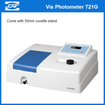 Visible Spectrophotometer 721G Vis Photometer Wavelength 340-1000nm(2nm) Backlit LCD Display Spectrometer Cuvette Stand 50 mm