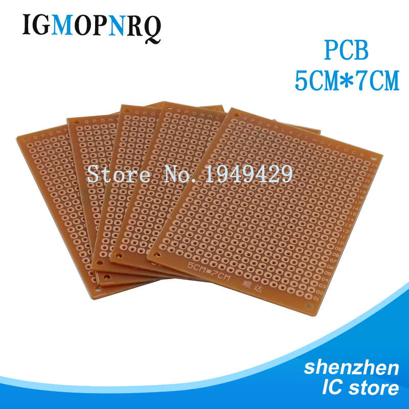 5Pcs Prototype Paper Copper PCB Universal Experiment Matrix Circuit Board PCB 5x7cm