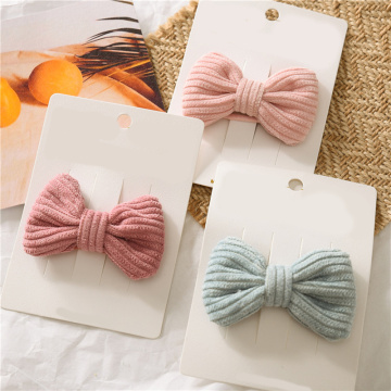 1PC Candy Color Bow Hairpin Soft Cotton Cute Baby Girls Knotted BB Clip Hair Clip Korean Sweet Barrettes Pink Hair Accessories