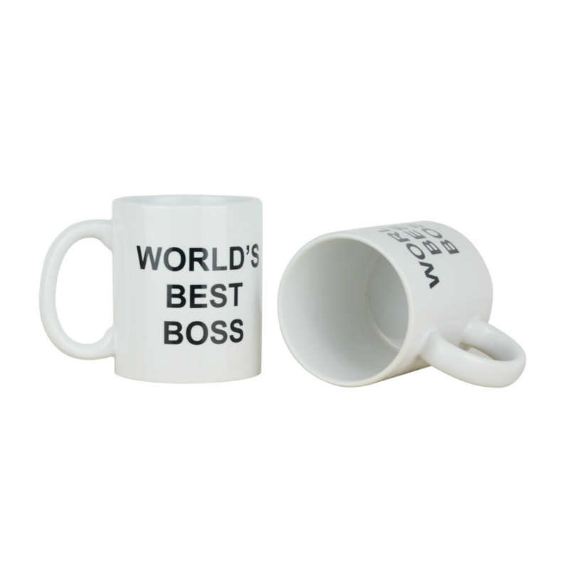 Coffee Mug cup With Dunder Mifflin The Office World's Best Boss 11 oz Funny Ceramic Coffee Tea Cocoa Mug Unique office gift