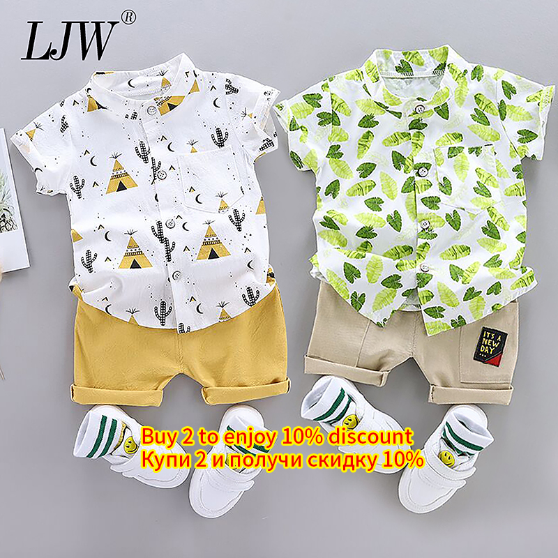 Baby suit Summer fashion kids Baby Clothing Set for Boys Cute Casual Clothes Set printing Top Shorts infant Suits Kids Clothes