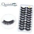 QUXINHAO 10 Pair Makeup Mink Eyelashes 100% Cruelty free Handmade 3D Mink Lashes Full Strip Lashes Soft False Eyelashes