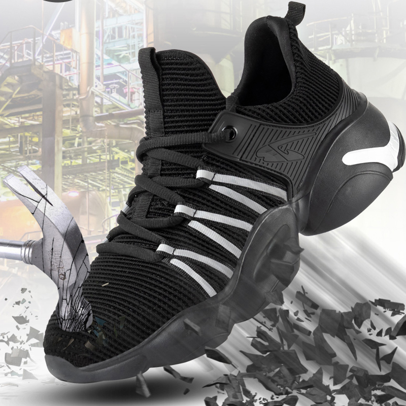 New safety shoes Breathable Lightweight work shoes Steel toe Anti-smashing Anti-piercing Wear-resistant protective shoes