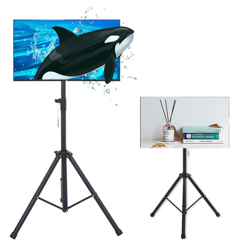 Portable Floor Tripod TV Stand Free Lifting Mobile TV Holder 360 Degree Rotate Folding Mount Display Bracket for 12-32 inch TV