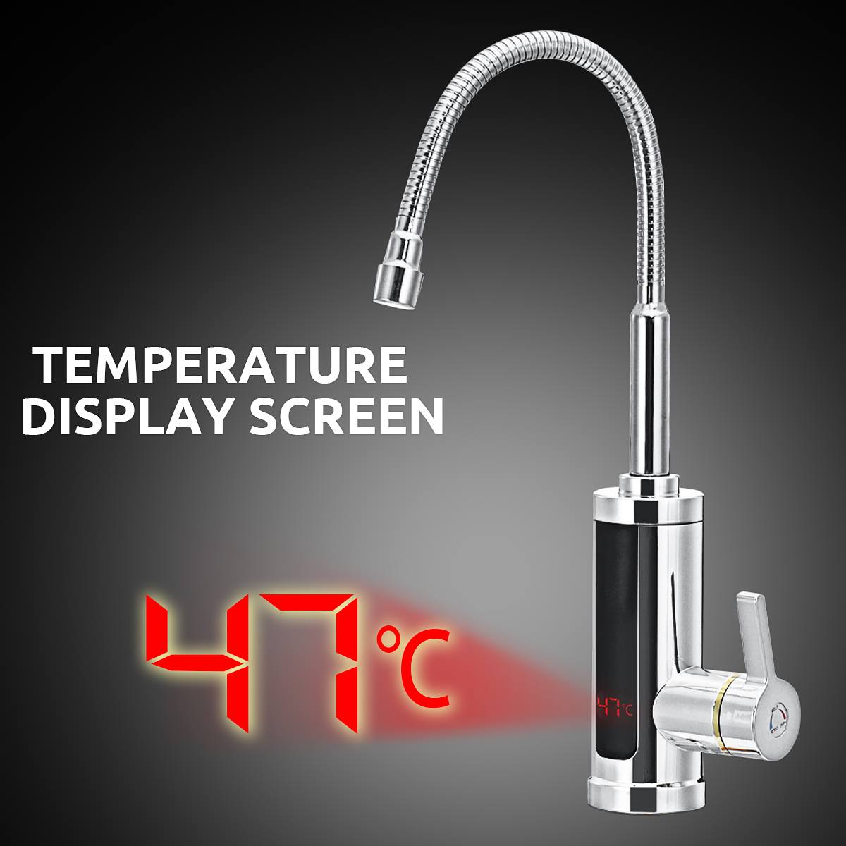3000W 220V Electric Kitchen Flow Water Heater Tap Instant Hot Water Faucet Heater Cold Heating Tankless Water Heater with LED