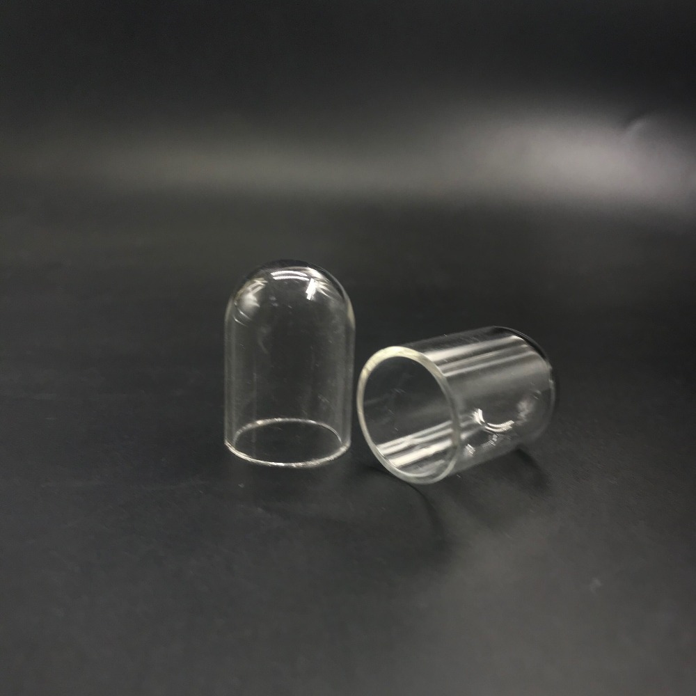10pcs/lot 25x18mm wholesale mini tube bell jars glass globe bubble cover dome wish diy glass bottle vial pendant necklace decor