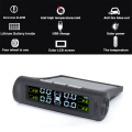 Car TPMS Tire Pressure Alarm Monitor System High Brightness Colorful Display Internal/External Solar Power + USB Charging