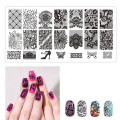 10 Design Beautiful DIY Stencil Nail Art Image Stamp Stamping Plate Manicure Template Tool