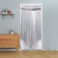 Decorative Silver Silk Curtain Shiny Tassel Window Glass Panel Room Partition Board Fly Screen Door Suspension
