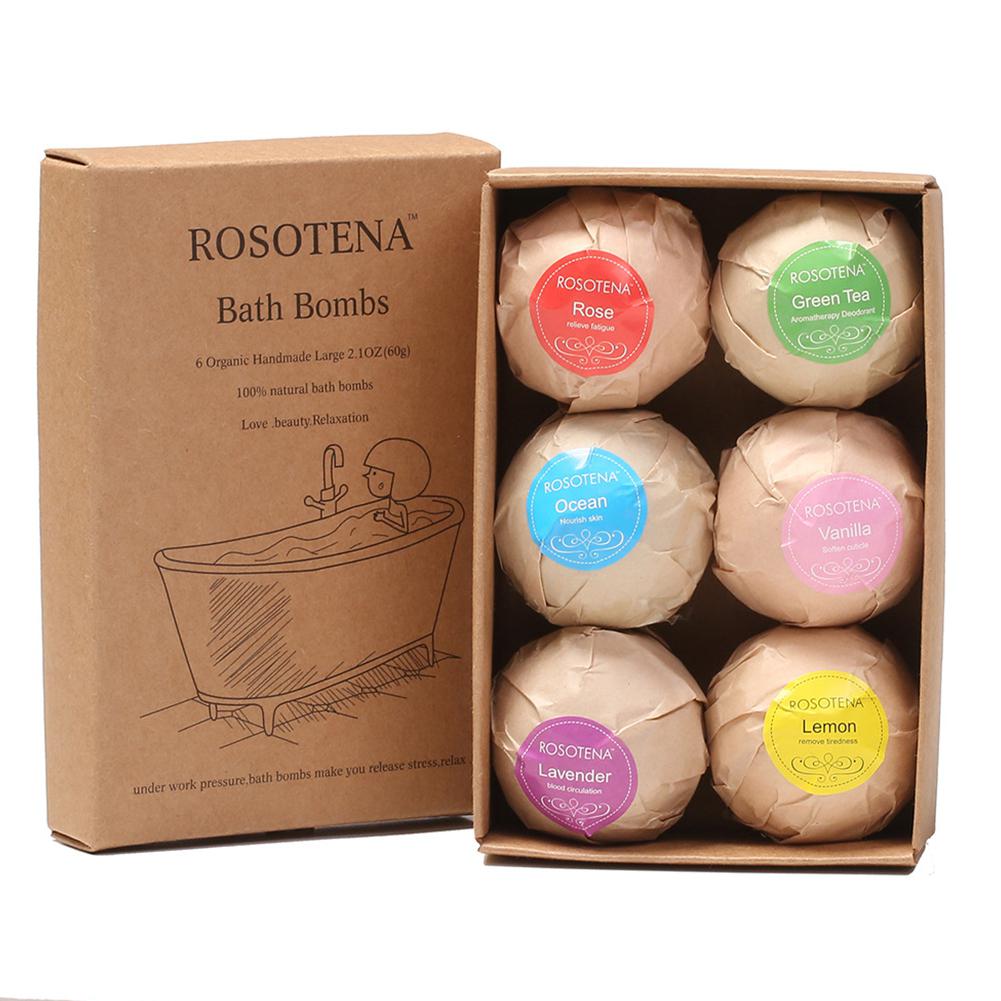 BellyLady 6pcs Bath Bomb Skin Whitening Bath Salt Body Moisturizing Bath Bombs Ball Natural Bubble Bath Salt Ball Gift Set