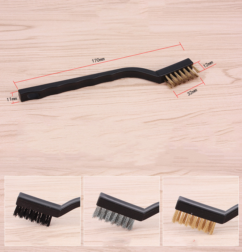 1pc Stainless Steel Copper Wire Brush Tooth Brushes Rust Scrub Remove Cleaning Tools 18cm
