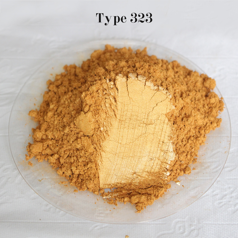 #323 Gold Color Pearl Powder Pigment Dye Ceramic Powder Paint Coating Automotive Arts Crafts Mica Powder Pigment 50g Gold Powder