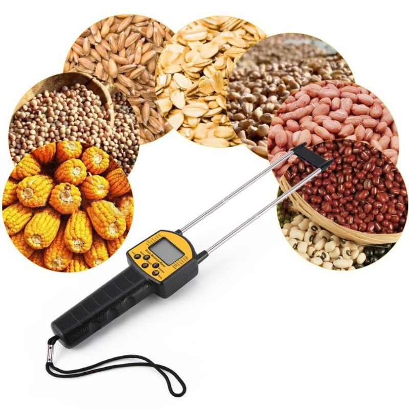 Grain Moisture Meter LCD Digital Display Smart Sensor with Probe for Corn Wheat Rice Bean Wheat Flour Fodder Rapeseed Seed