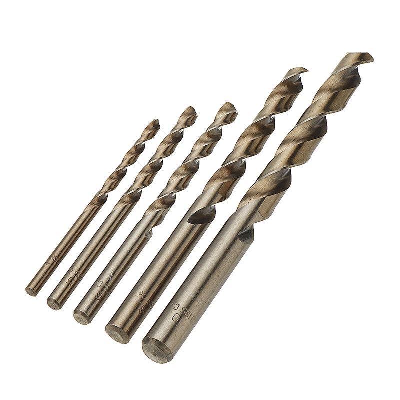 5pcs 4-10mm HSS M35 Cobalt Twist Drill Bit 4/5/6/8/10mm for Metal Stainless Steel Aluminium Copper
