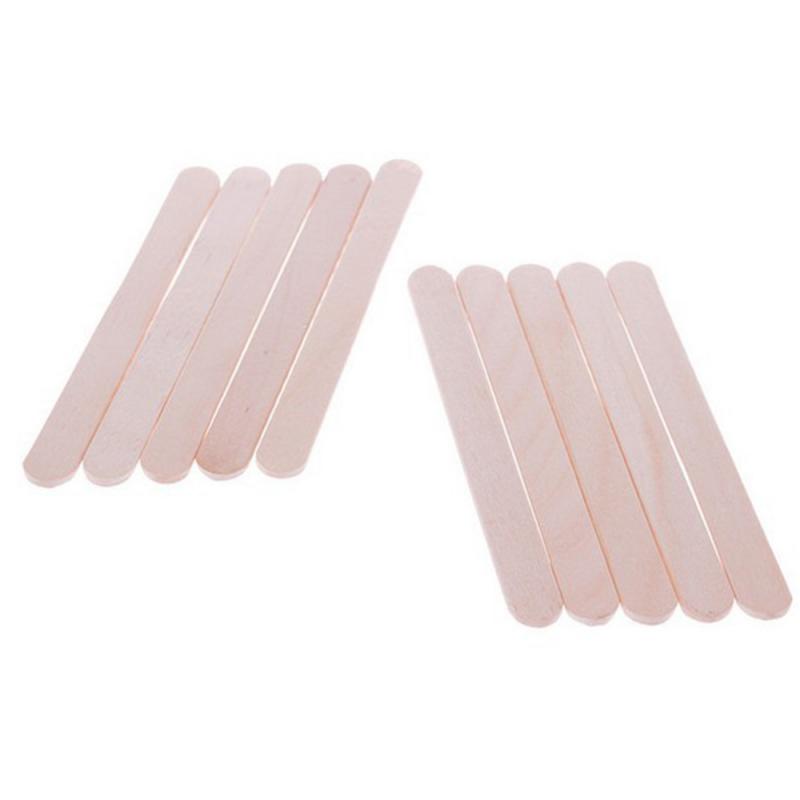 50/100pcs Ice Cream Popsicle Sticks Natural Wooden Sticks Ice Cream Spoon Hand Crafts Art Ice Cream Lolly Cake Tools