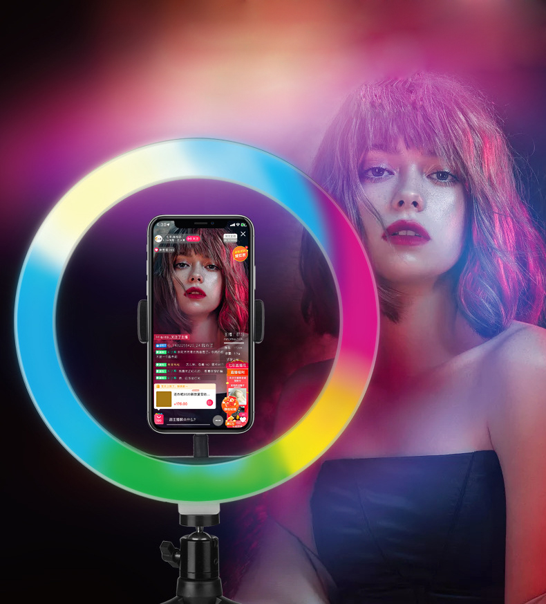 ring light 26cm Selfie RGB Ring Light Merry Christmas Photography Lighting with Tripod Bluetooth Remote Control for Photo Video