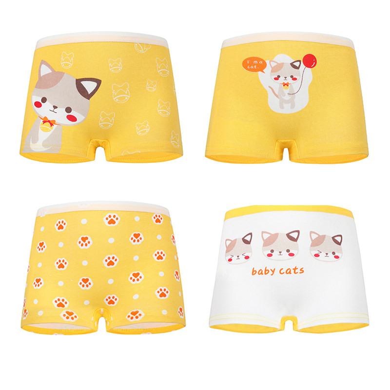 4Pcs/Lot Children Girls Cotton Panties Pretty Lovely Cartoon Printed Baby Underwear Kids Boxer Comfortable Soft Panties for Girl