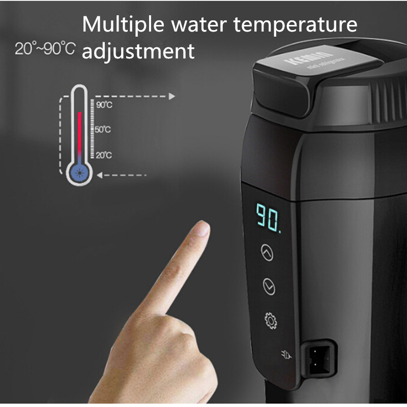 12V Heating Cup Touch Screen Coffee Mug Electric Kettle Vehicle Thermos Hervidor Electrico De Agua Camping Accessories For Car