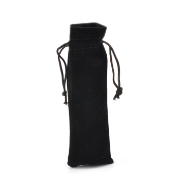 DoreenBeads Velveteen Velvet Bags Rectangle Black 15cm x5cm(5 7/8