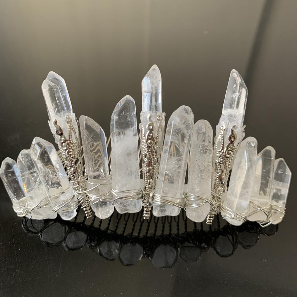 Raw crystal crown hair comb insert comb creative witchcraft accessories hair stick bridal wedding party hair accessories
