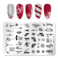 NICOLE DIARY Christmas Snowflakes Nail Stamping Plates Cartoon Design Image Stamp Templates Geometric Printing Stencil Tools
