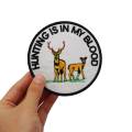HUNTING IS IN MY MY BLOOD Embroidered Applique Sewing Label punk biker Patches Clothes Stickers Apparel Accessories Badge