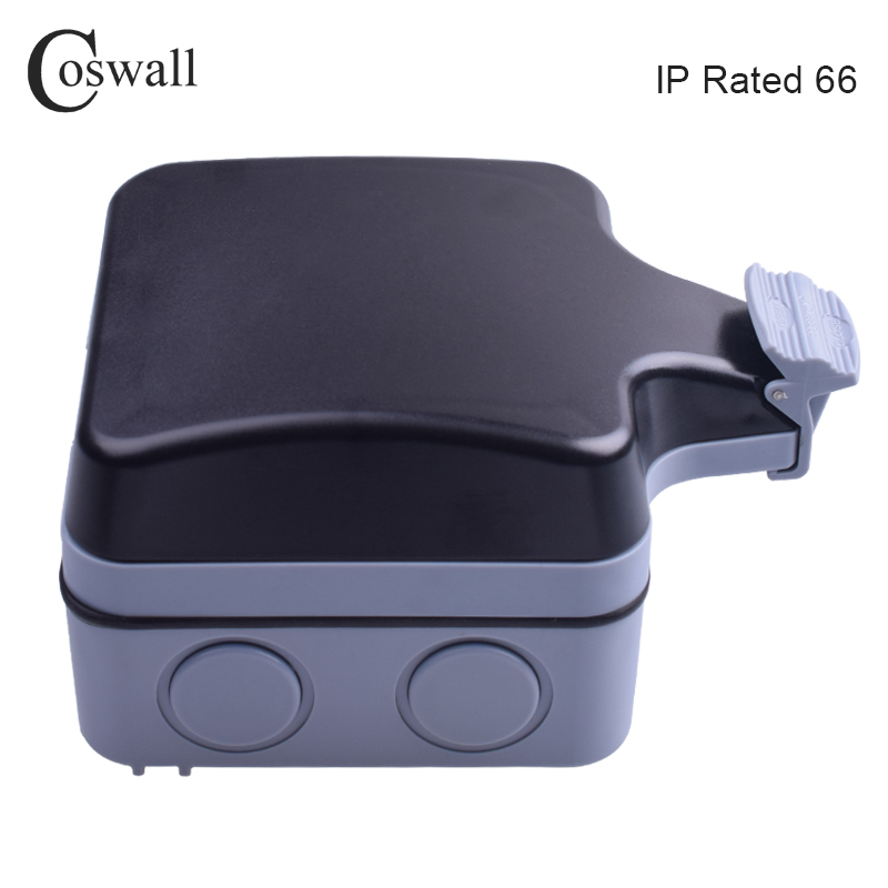 Coswall IP66 Weatherproof Waterproof Outdoor Wall Switch 1 gang 1 way On / off Light Switch