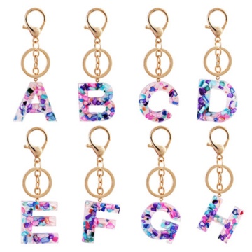 Cute 26 Letter Pendant Key Chain For Women Men Acrylic Keychain A To Z Keyring Holder Luxury Key Ring Charm Bag Accessories Gift