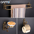 GAPPO Soap Dishes Towel Bars Robe Hooks Paper Holders Cup Tumbler Holders towel rails Toilet Brush wall mount Bath Hardware Sets