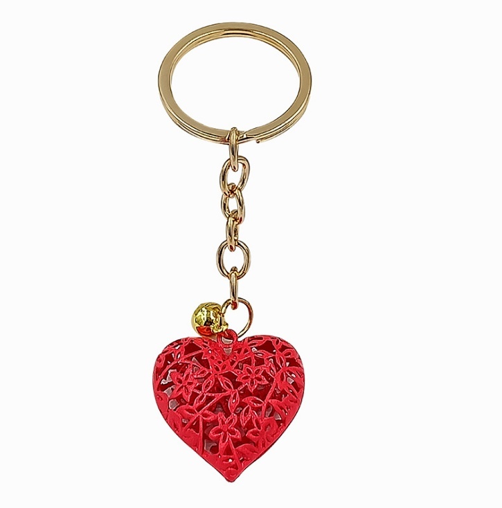 Fashion metal heart key chain colorful heart metal clock and clock key chain pendant gift 1