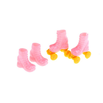 2Pairs Doll Roller Skates Play Shoes For Doll Decorative Toy Kids Pink Girls Toy Accessories Party Gift Decor New